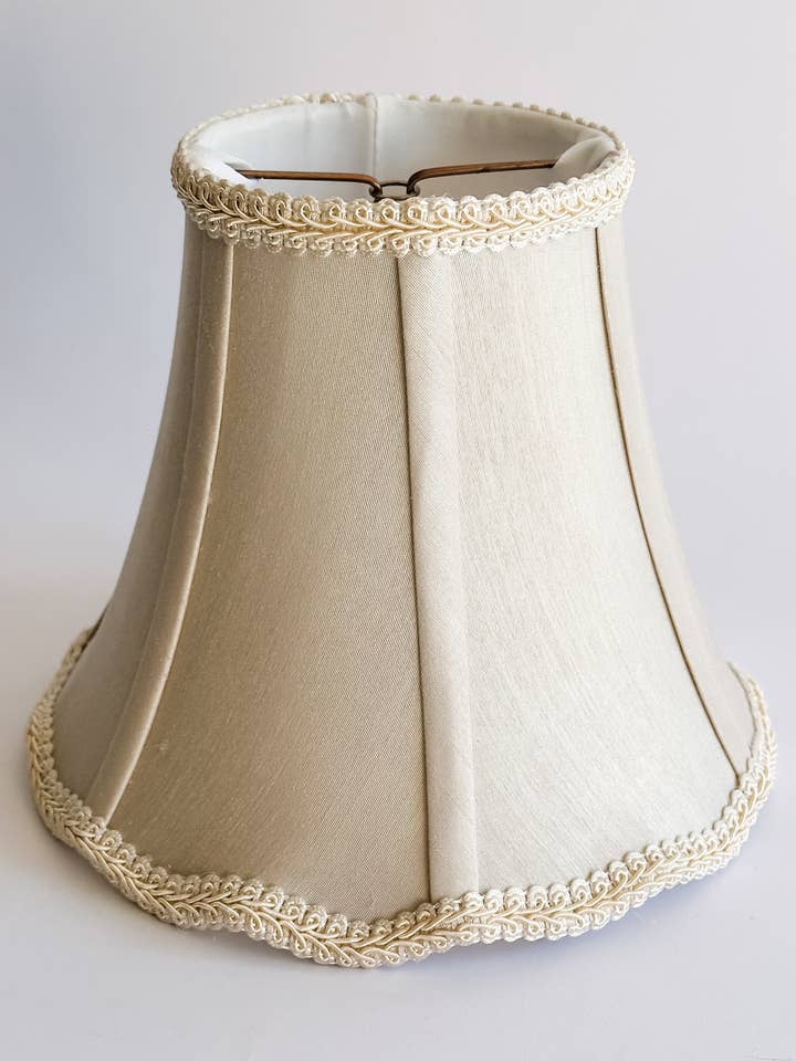Royal Designs Vintage Beige Scalloped Bell Clip-On Lampshade for wholesale by Heirloom & Honey