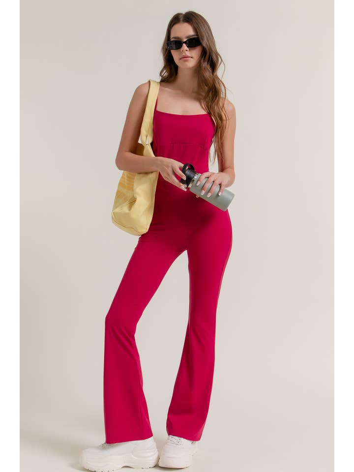 Active Basic | Active USA - Wholesale Jumpsuit - Women's - Activewear Cami Flare Jumpsuit4