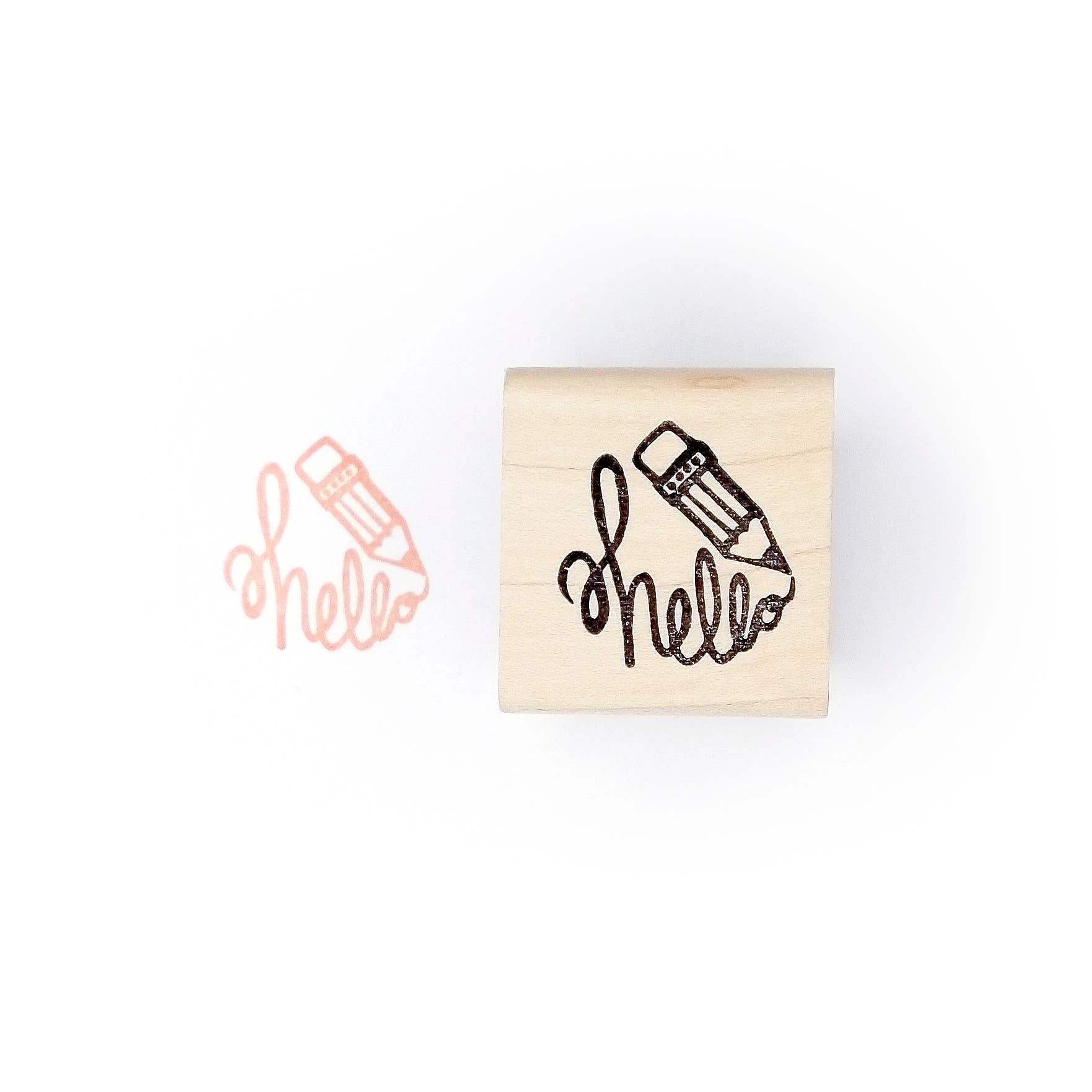 Peppercorn Paper – wholesale Rubber/decorative stamp – Hello Pencil Rubber Stamp0