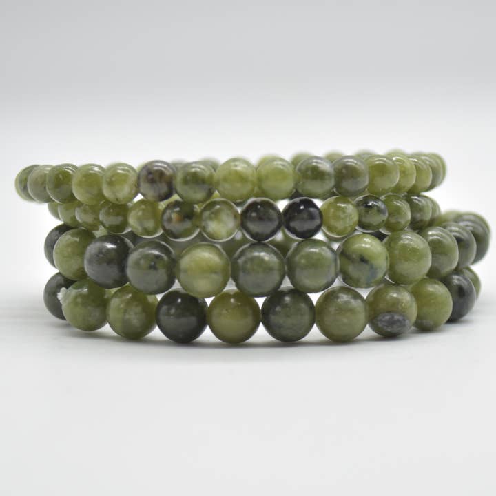 Strang/Armband aus natürlichen grünen Jade-Edelsteinperlen für den Großhandel von Oriental Direct Craft Supplies