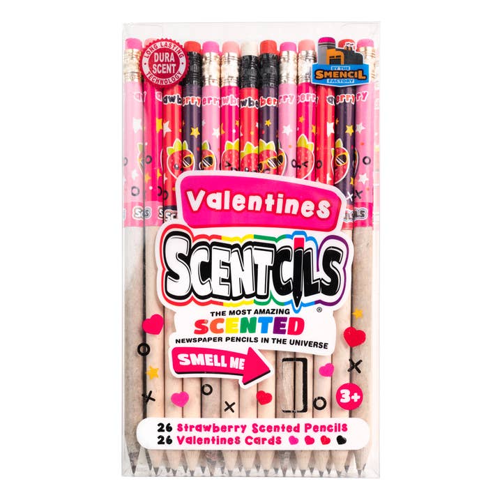 Valentine’s Strawberry-Scented Pencils & Cards for wholesale by Scentco, Inc