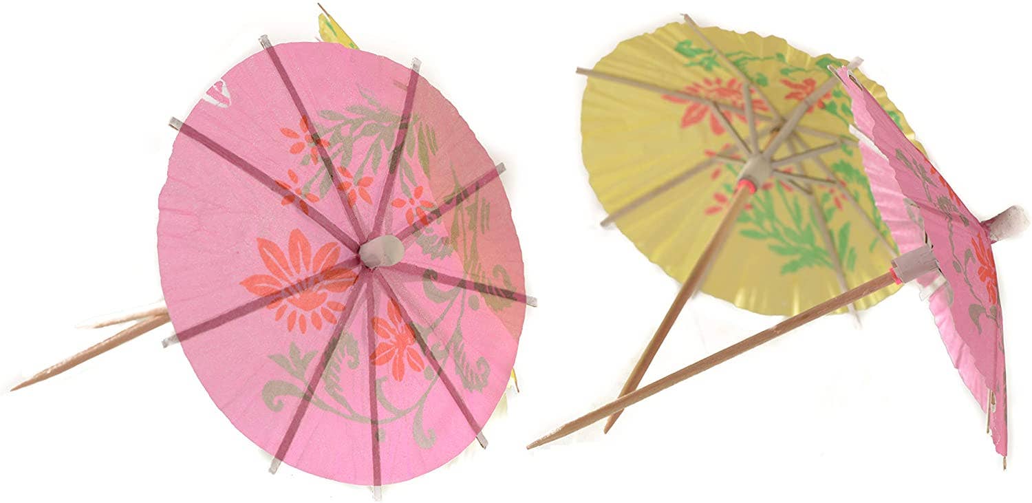 EcoQuality - Wholesale Drink Topper - Multi Color Cocktail Umbrella Picks - Elegant Drink Umbrella0