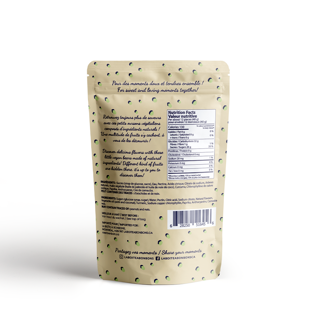 La boîte à bonbons - Vente Bonbons gélifiés - Oursons végétaliens - Bonbons gélifiés1