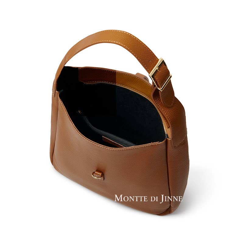 MONTTE DI JINNE – Engroshandel Skuldertaske – til kvinder – Italiensk skuldertaske i ægte læder med elegant krogdetalje6