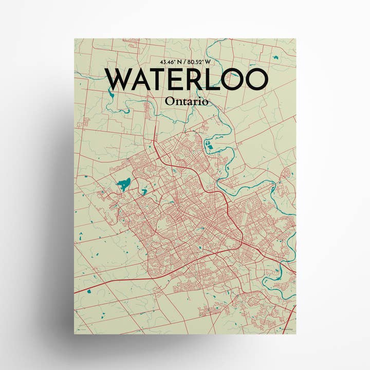 OurPoster.com - Wholesale Poster - Waterloo City Map Poster156