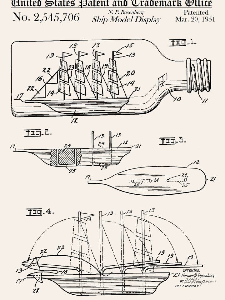 Ship Model Display Everyday Greeting Card for wholesale by PATENT PRESS GREETING CARDS