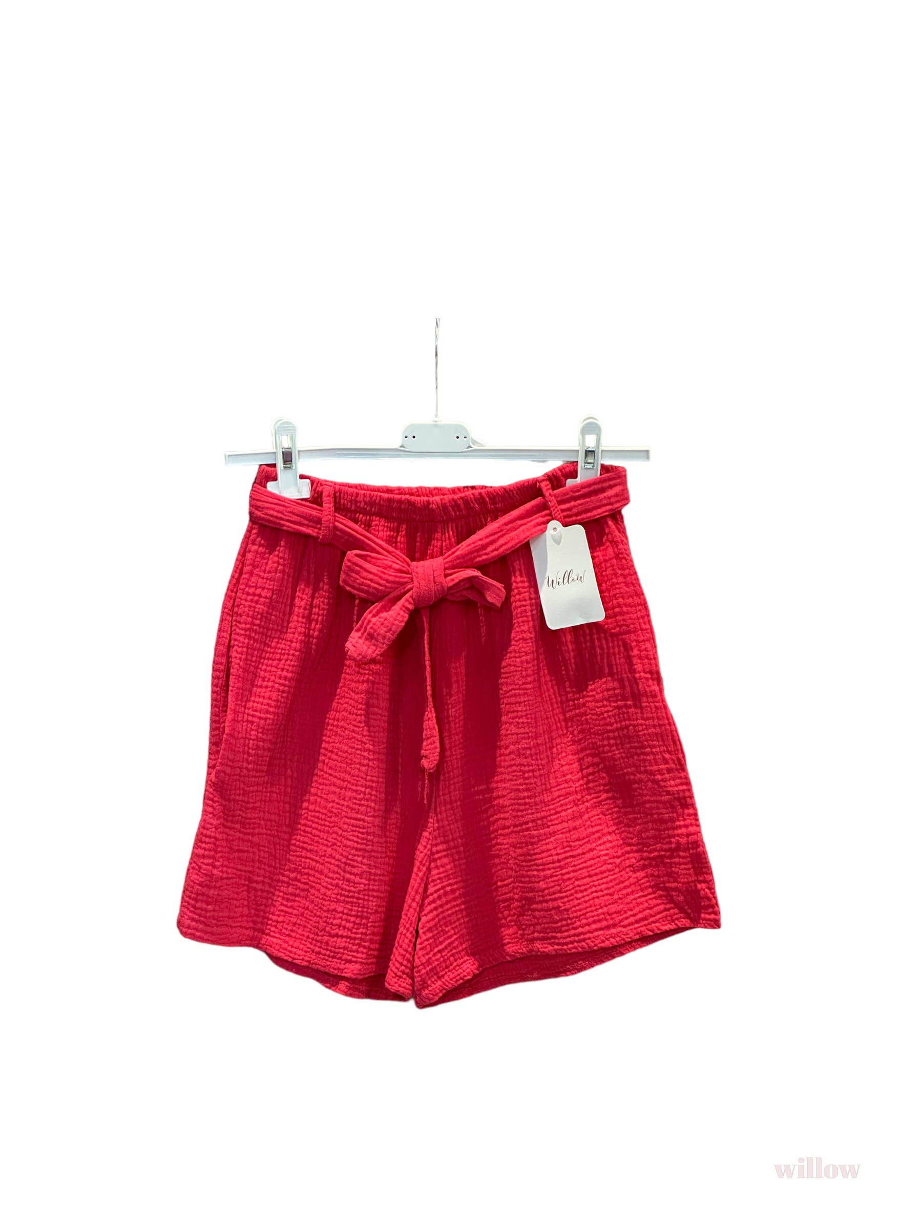 Moonsun - Vendita all'ingrosso Pantaloncini - Donna - Shorts in garza di cotone #2305 con cintura16