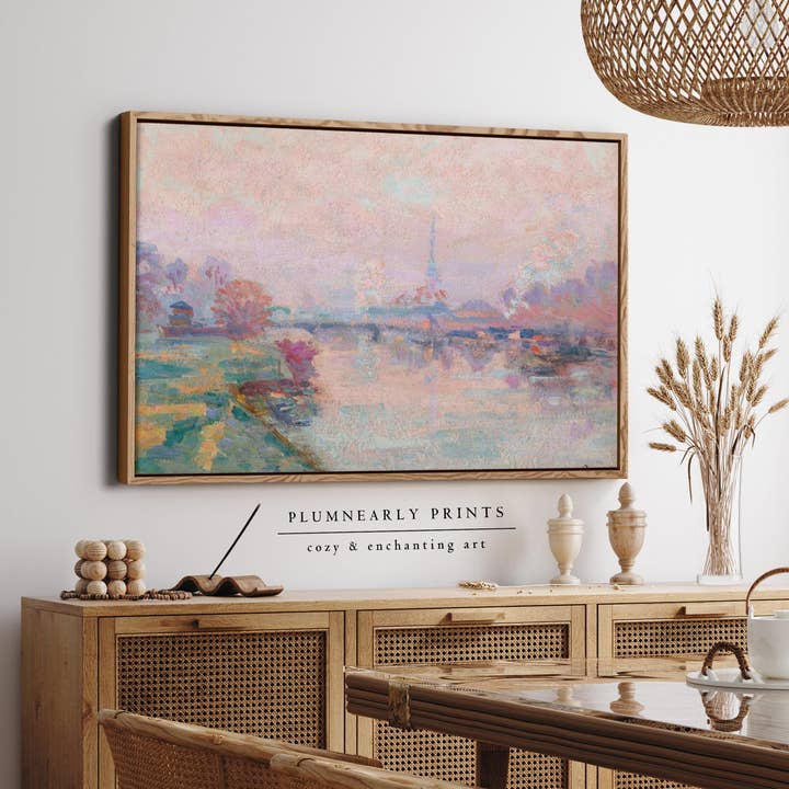 Pink Paris Eiffel Tower Oil Painting Framed Canvas Art 40 for wholesale by Plumnearly Prints