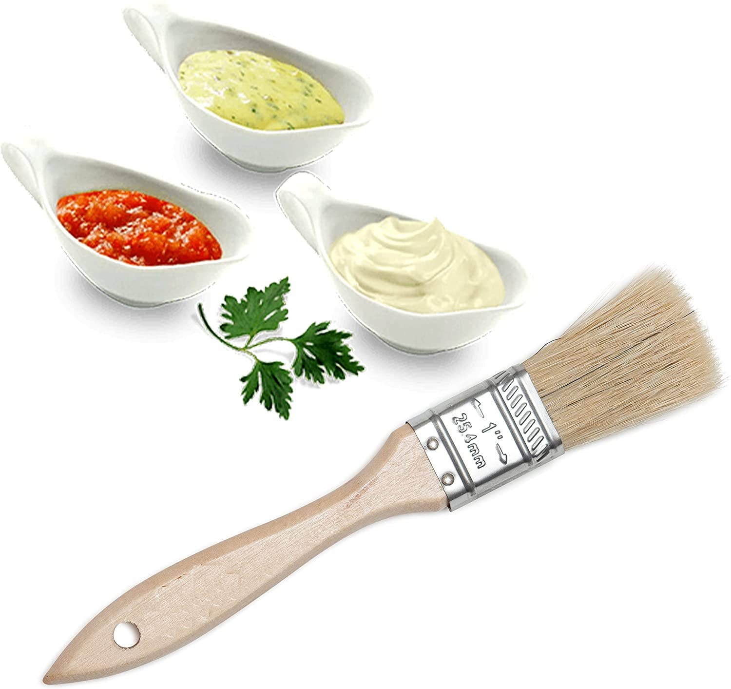 EcoQuality - Vente Pinceaux à badigeonner - Pinceau à pâtisserie en poils de sanglier naturels - Pinceau à huile à badigeonner2