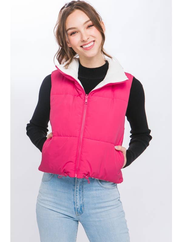 Peace Love Line - Wholesale Outerwear Vest - Women's - SLI4334 - REVERSIBLE PUFFER VEST11