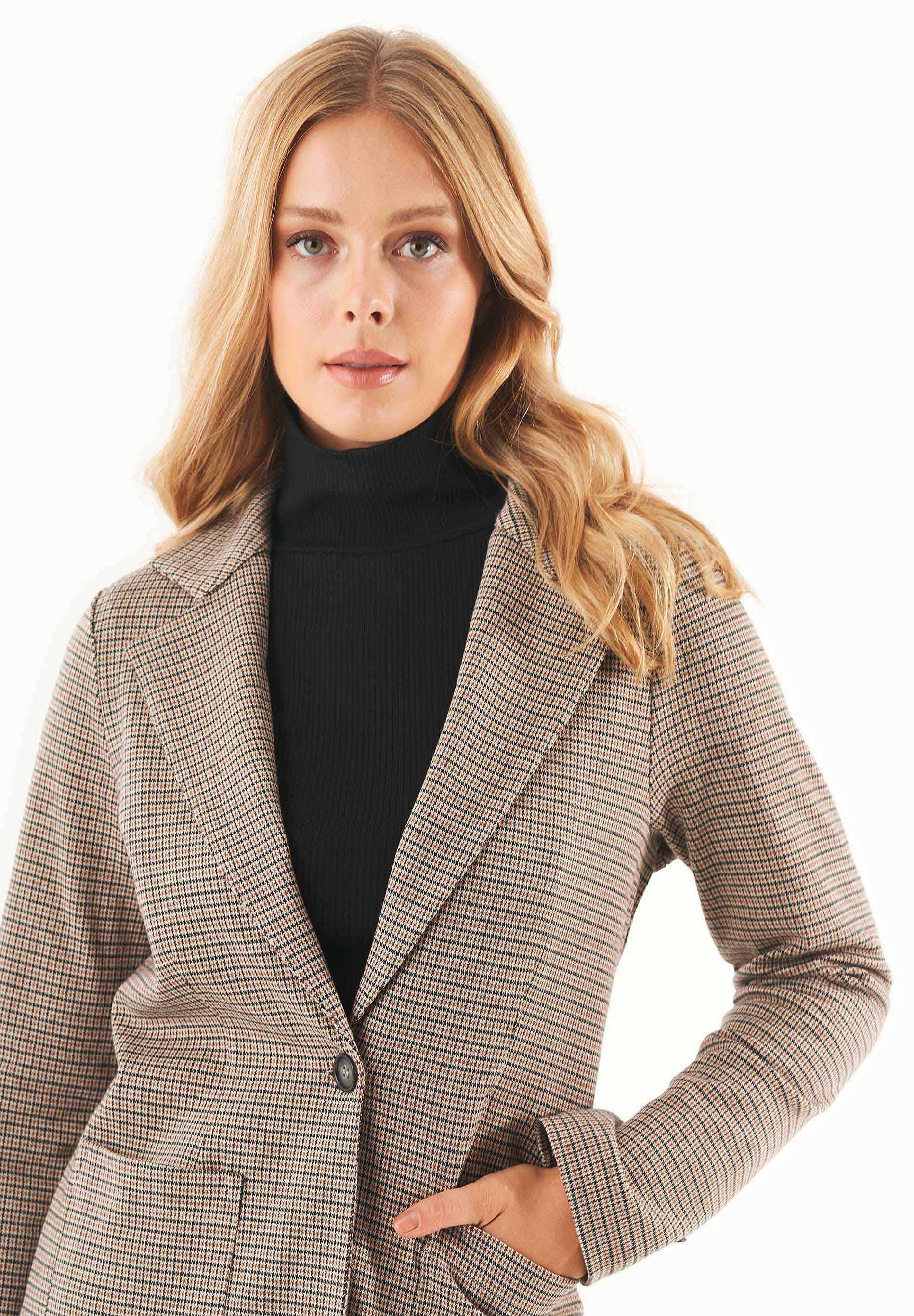 ORGANICATION - Wholesale Blazer - Women's - Blazer aus Bio-Baumwolle-Mix mit Hahnentrittmuster4