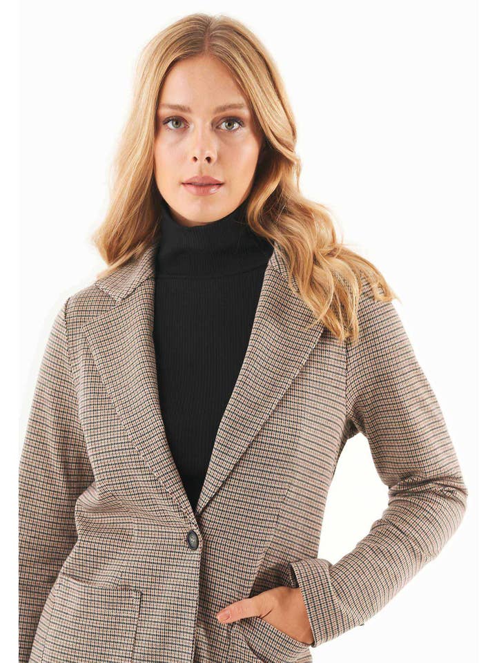 ORGANICATION - Wholesale Blazer - Women's - Blazer aus Bio-Baumwolle-Mix mit Hahnentrittmuster4