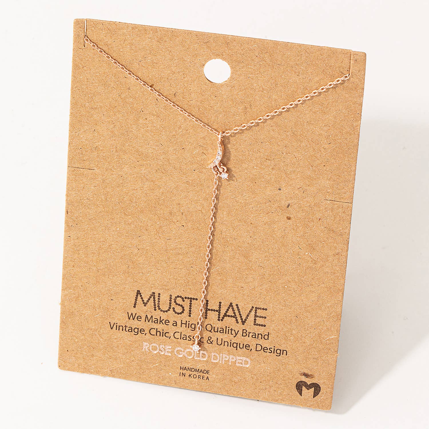 Fame Accessories – wholesale Y-ringat halsband – Läckra kedja Crescent Moon Y halsband2