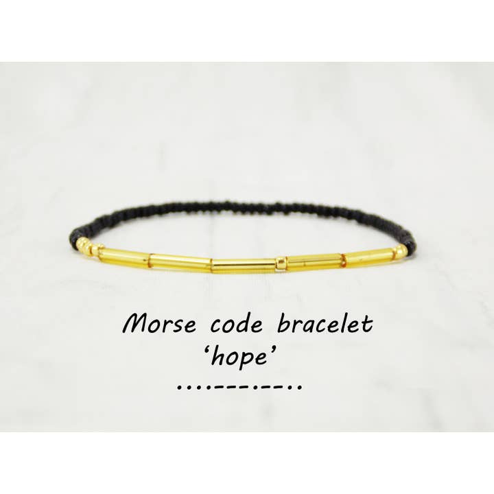 Hope Morse Code Mantra Bracelet Thin String Secret Message Motivational Word Never Give Up Inspirational Sign Kindness Meaningful Faith for wholesale by Ninolia