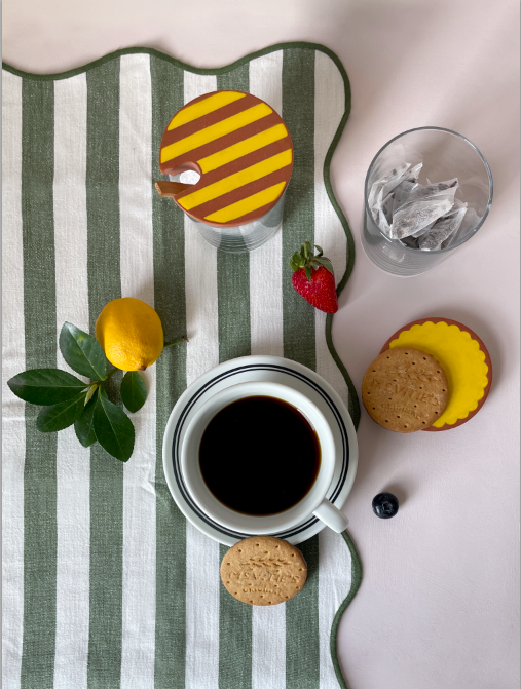 Casa Mescla - Wholesale Jar - Glass Sugar Pot with Stripe Lid & Wooden Spoon6