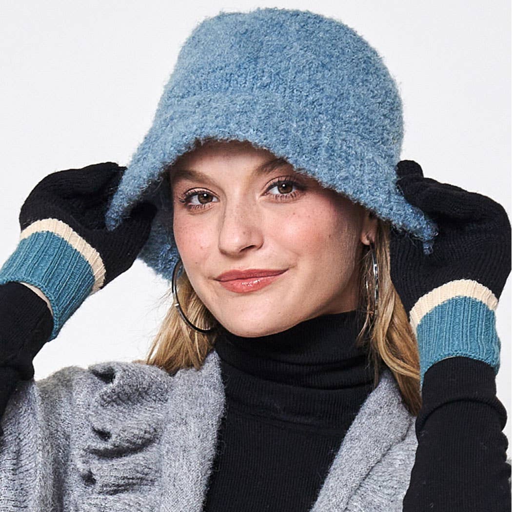 Fashion City - Wholesale Bucket Hat - Women's - Super Soft and Fuzzy Solid Bucket Hat14