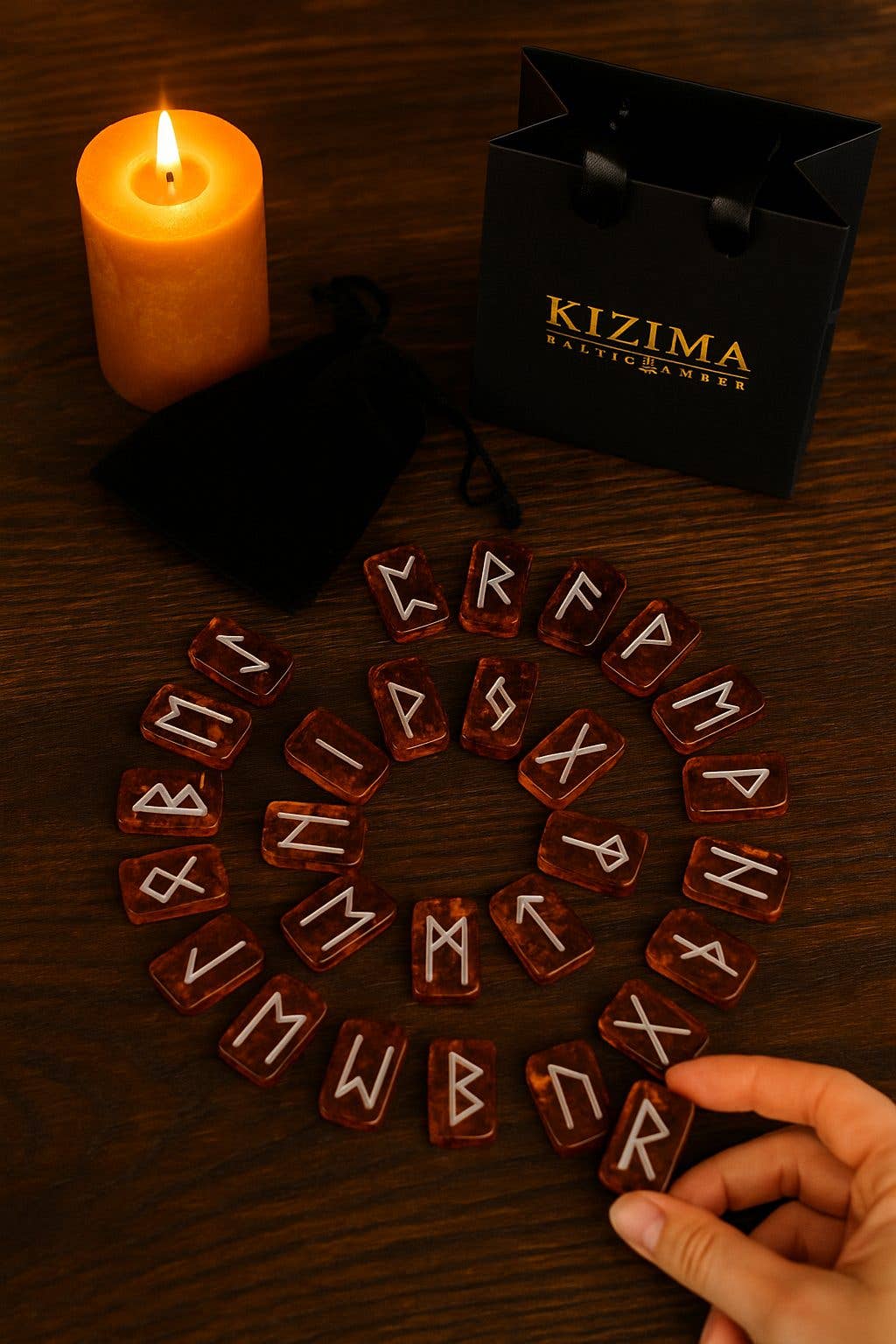 KIZIMA – wholesale Spiritual stone/crystal – USA Baltic Amber Rune Set - Spiritual Gift Rune Amber stones set Handmade in New York from Baltic amber7