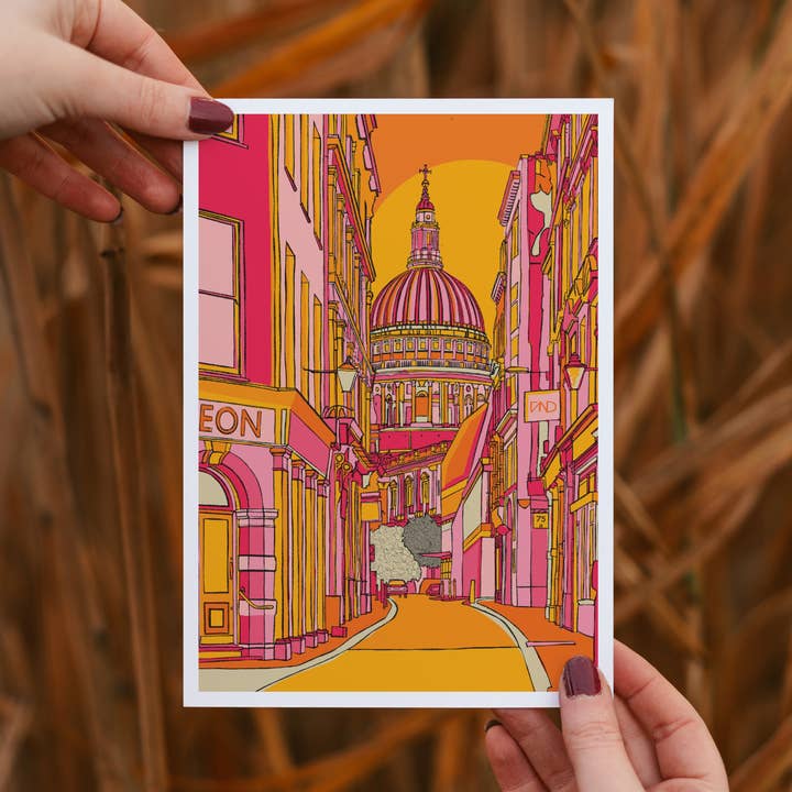 Freya Niamh - Vente Affiche d'art - Impression artistique sur la cathédrale Saint-Paul, œuvre d'art sur le thème des voyages2