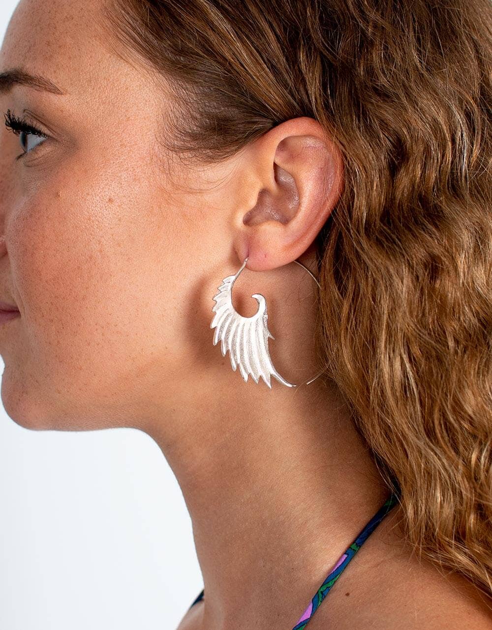 Large handmade silver earrings Kimago for wholesale on Faire0