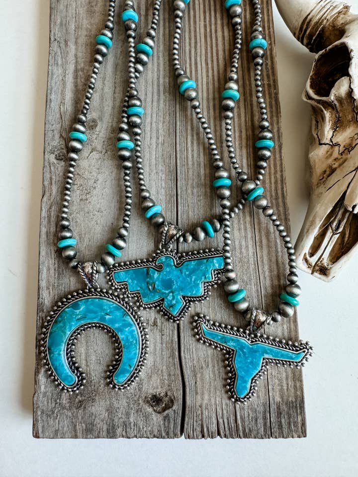 Western Semi Stone Navajo Long Necklace for wholesale by Boho Ranch Shop
