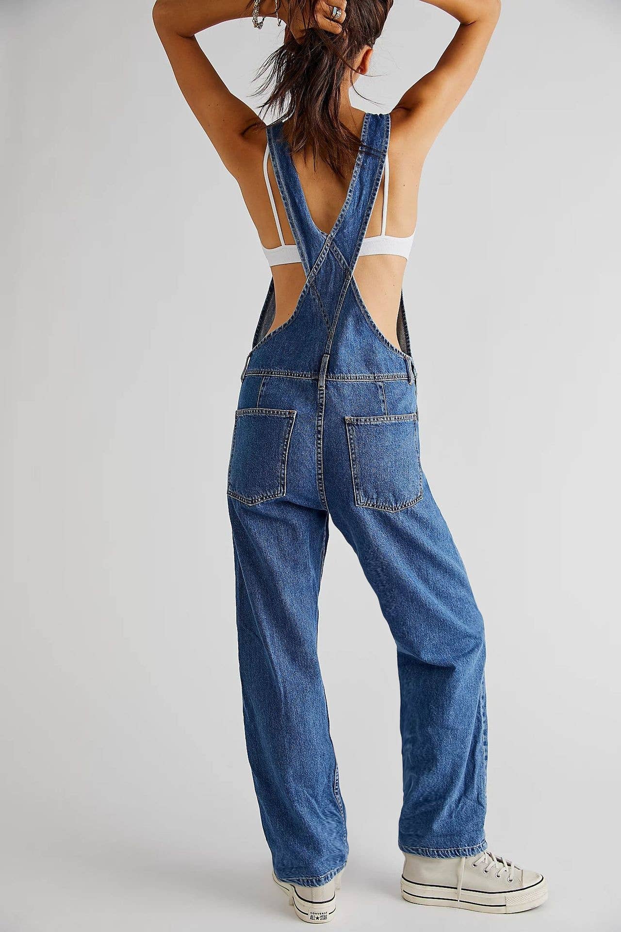 Rosa Clothing - Wholesale Overalls - Women's - vintage washed Denim overalls2