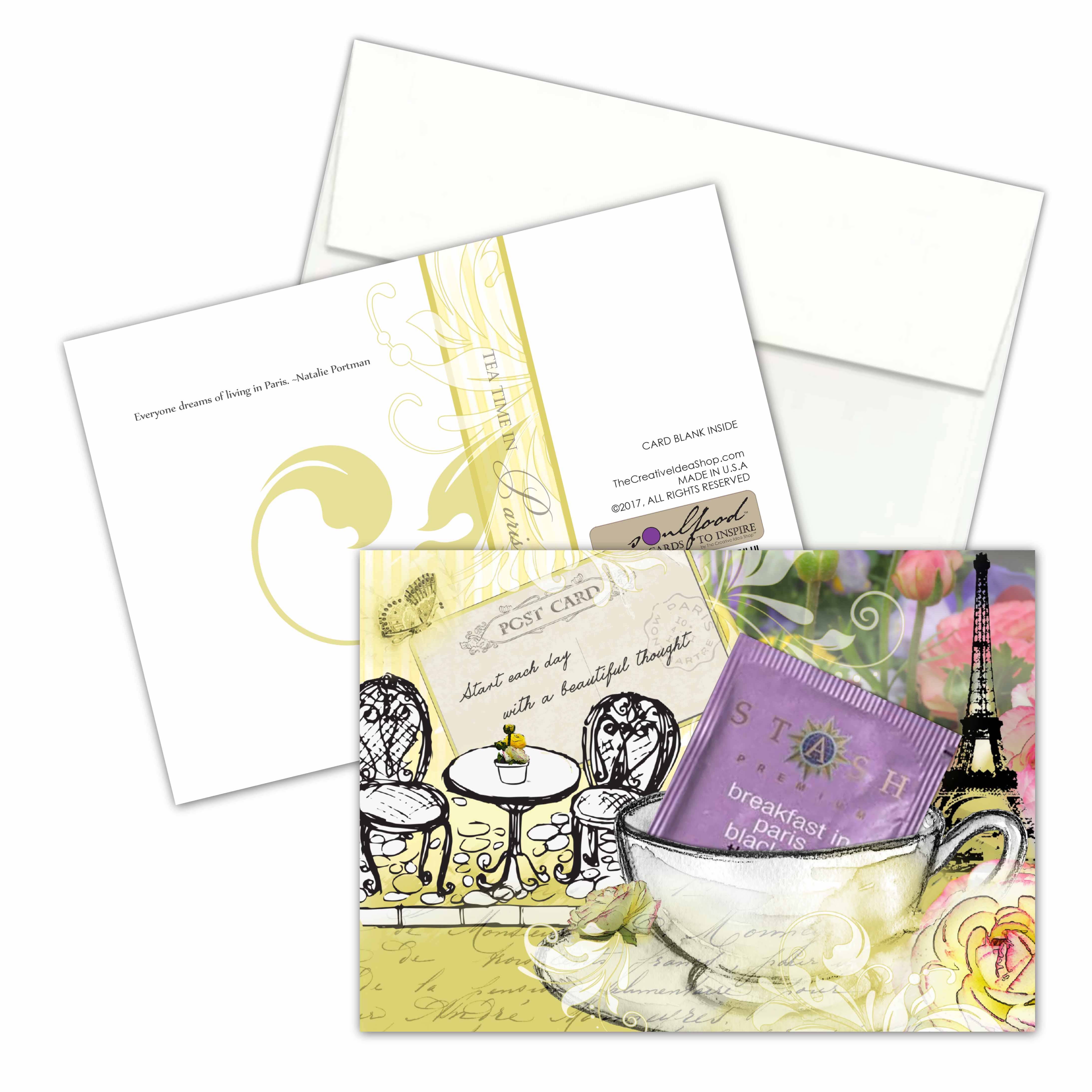 The Creative Idea Shop - Wholesale Everyday Greeting Card - TEA GREETING CARD COLLECTION with REAL TEA BAGS - Paris2