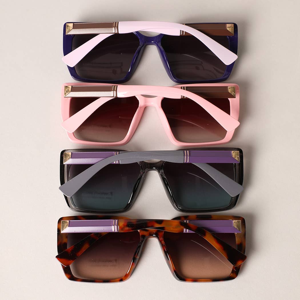  ASSORTED COLOR Square Shape Two-Toned Thin Frame Sunglasses for wholesale on Faire2