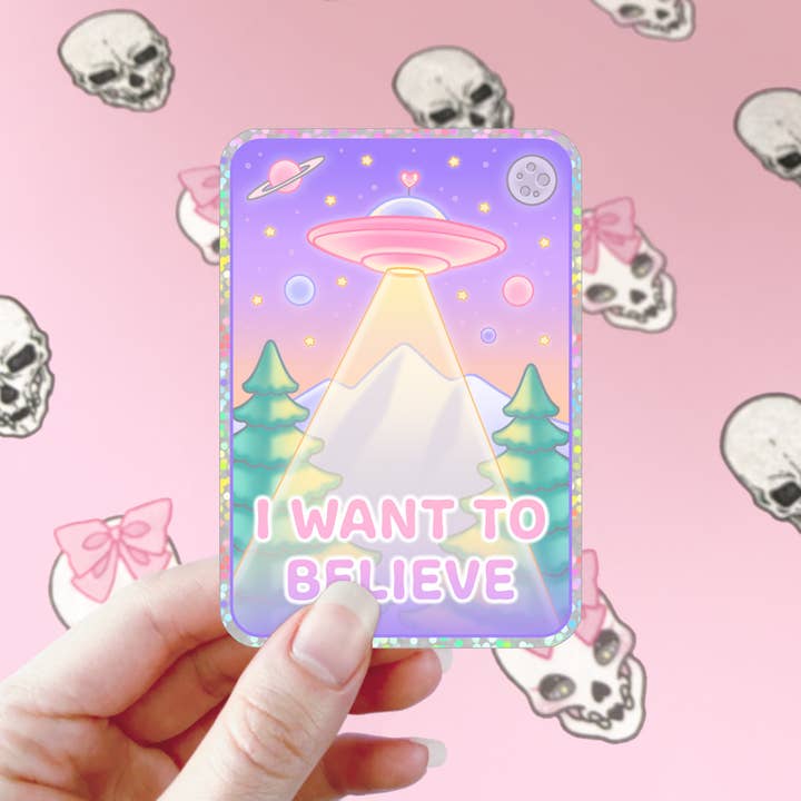 I Want To Believe UFO Sticker for wholesale by Black Serotonin