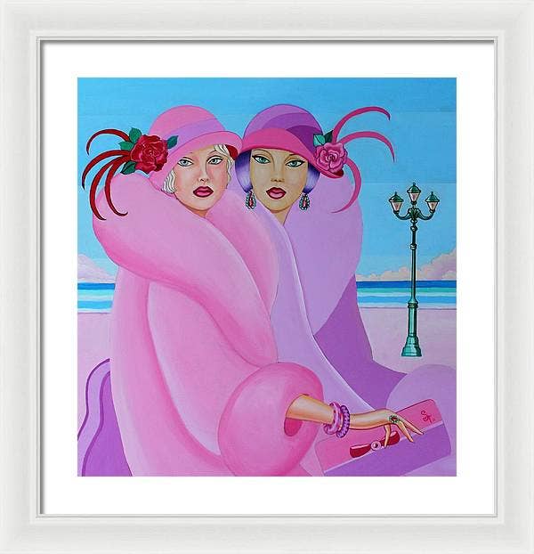 Sharon Tatem Fashion LLC - Wholesale Art Print - Palm Beach Pink Ladies - Framed Print22