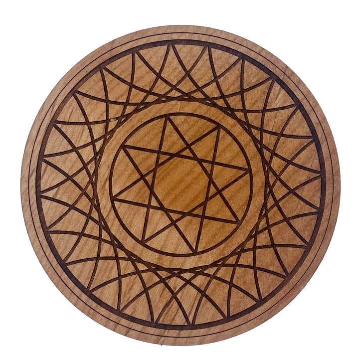 Woodcutts Inc. - Wholesale Coasters - Sacred Geo Wood Coaster