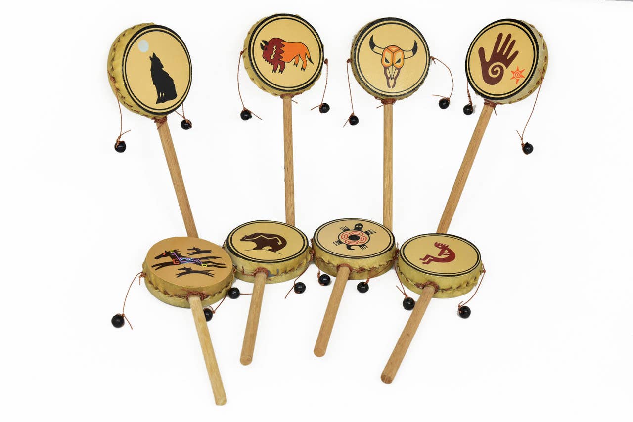 Sanyork Fair Trade - Wholesale Toy Drum Kit - Kids - Spin Drum Frontier Liza Design - Hand Painted Musical