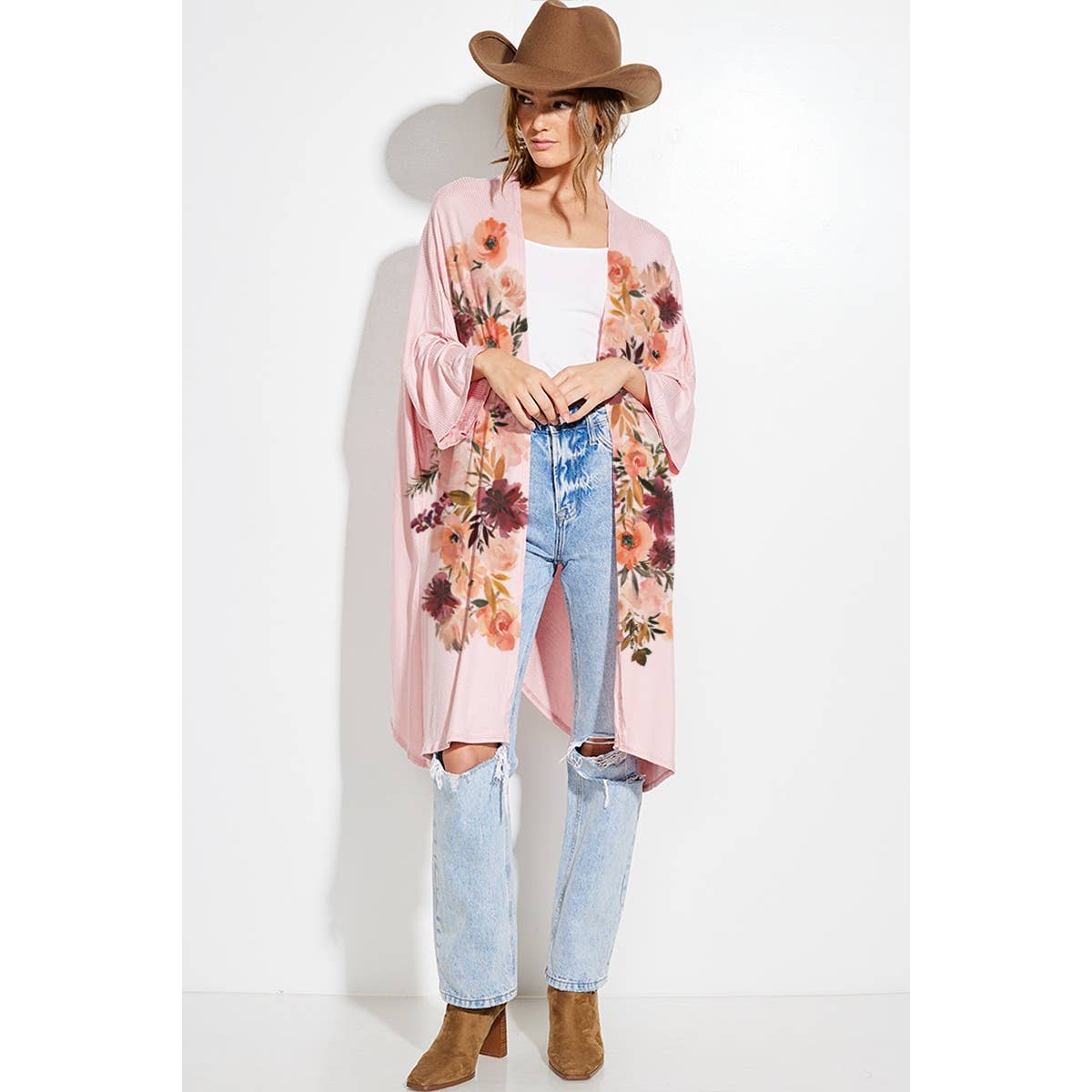 Phil Love - Wholesale Kimono - Women's - Flower print kimono cardigan4
