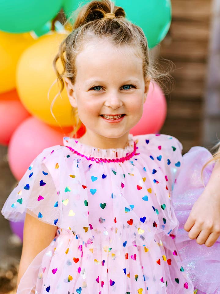 Three Wildflower Designs - Wholesale Dress - Kids - Girls Heart Foil Cake Birthday Dress | Birthday Dress