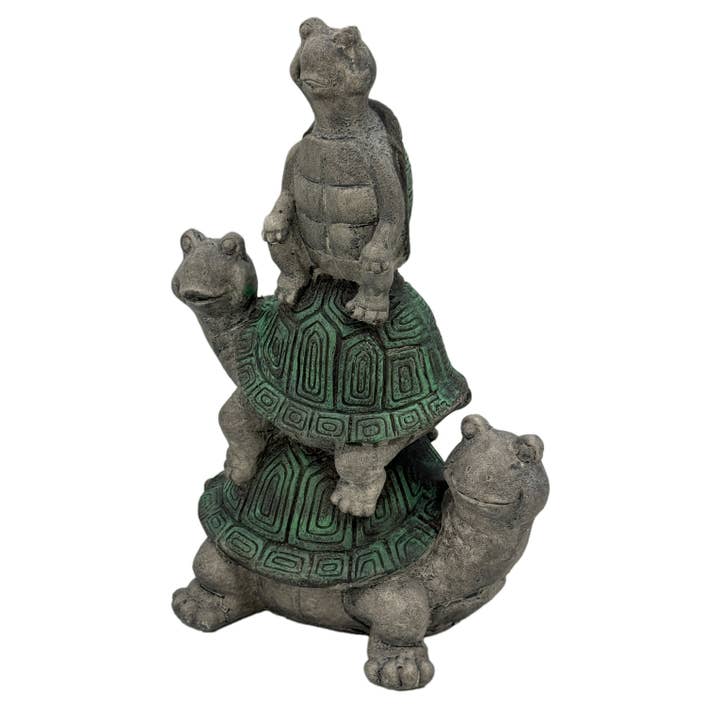 Galt International Company - Vendita all'ingrosso Ornamenti/decorazioni per esterni - Statua da giardino con tripla tartaruga da 15 pollici