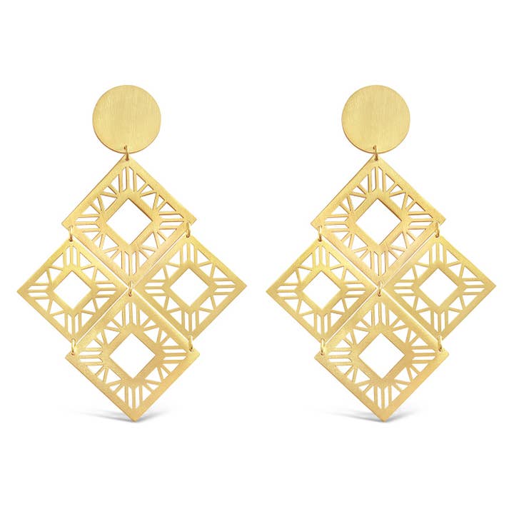 Five Earrings - Brass for wholesale by I Am Rock