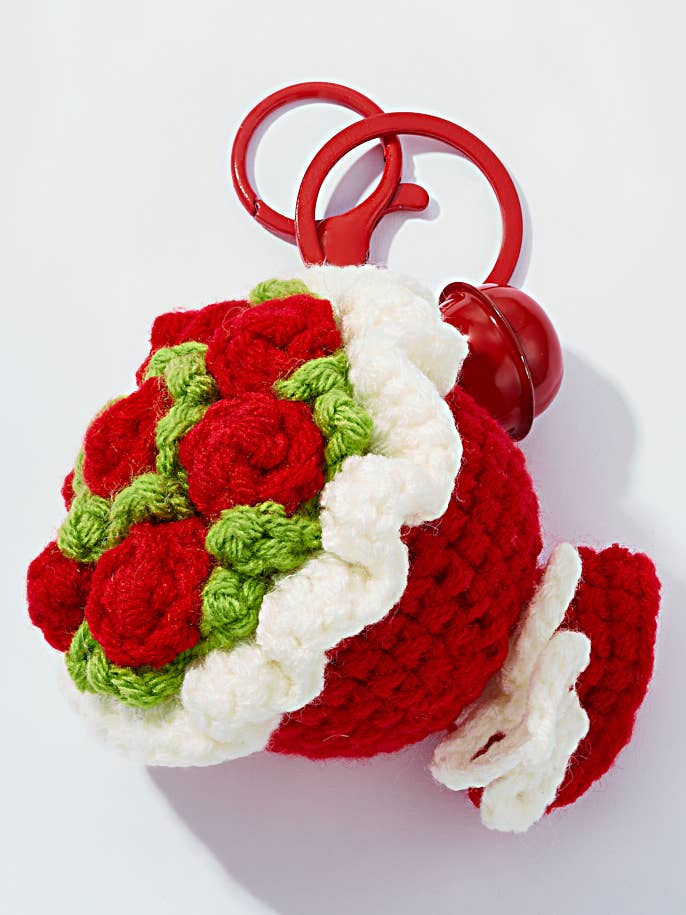 Crochet Flower Bag Charm and Keychain PC008HZ for wholesale by BYREN | ÉLINE L'ATELIER
