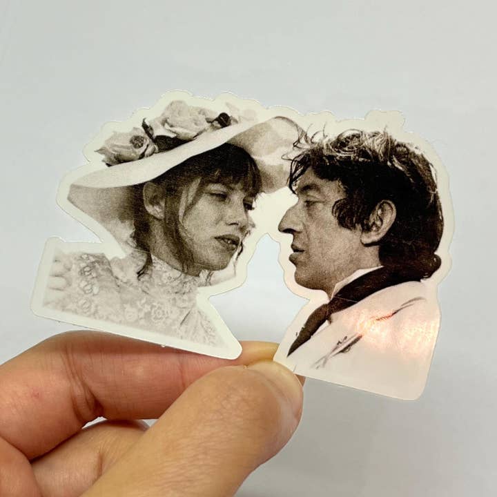 Literary by Ava - Wholesale Sticker - Jane Birkin & Serge Gainsbourg Kiss-Cut Sticker1
