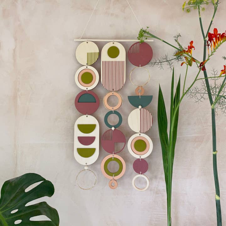 Arte de pared ecléctico grande y moderno, decoración de madera, arte geométrico para venta al por mayor de We Are Lunarium Ltd