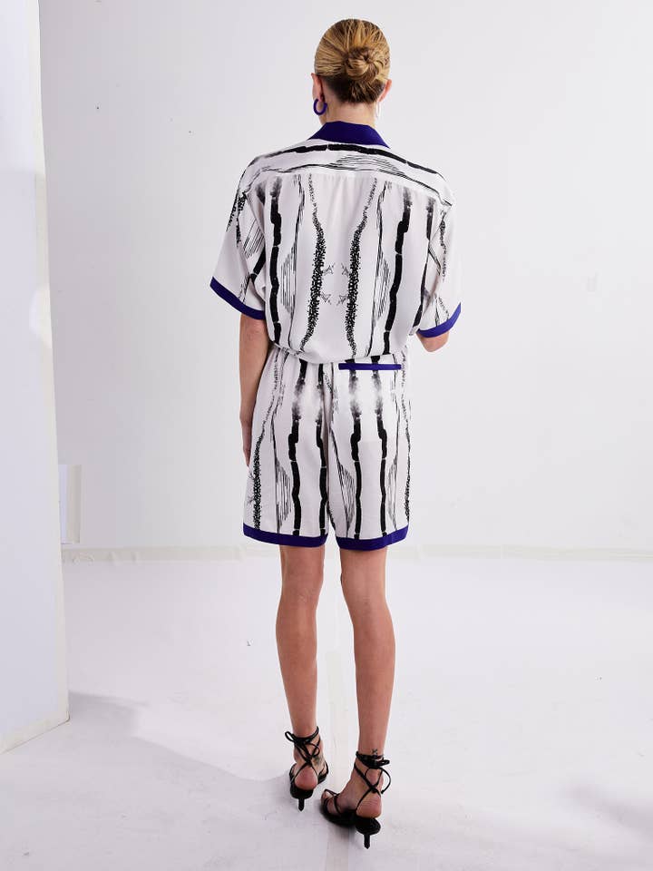 Amy Page DeBlasio - Vendita all'ingrosso Camicia button down - Uomo - Camicia abbottonata in Tencel con stampa personalizzata6