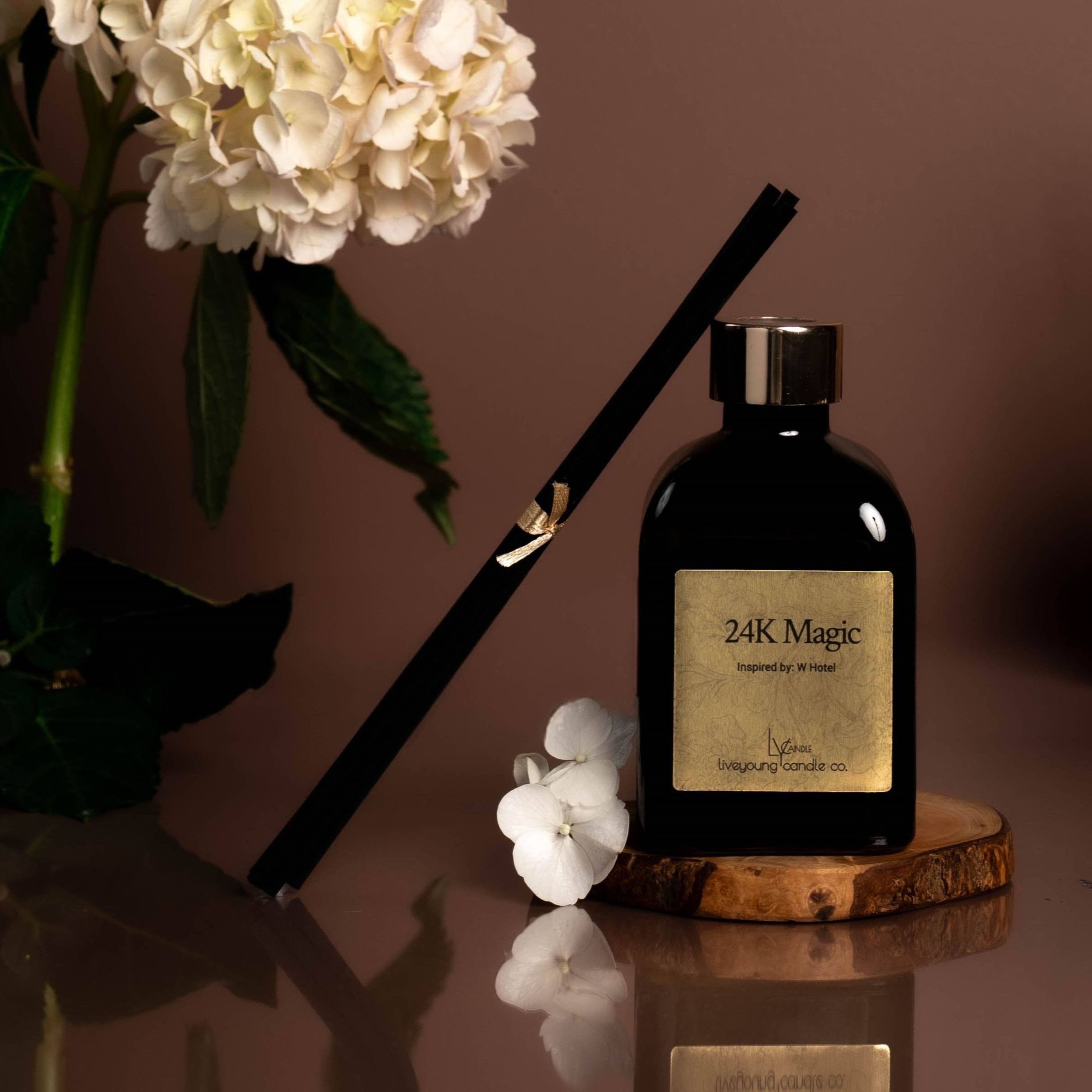 LiveYoung Candle Company - Venta al por mayor Difusores de palitos - Hotel de Lujo Inspirado en 24K Magic | Difusor de Varillas0