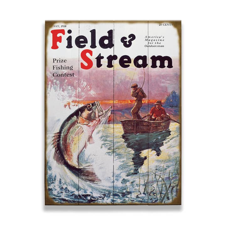 Field & Stream Omslag Mei 1930 - Hout & Metaal Muurkunst voor wholesale door Old Wood Signs