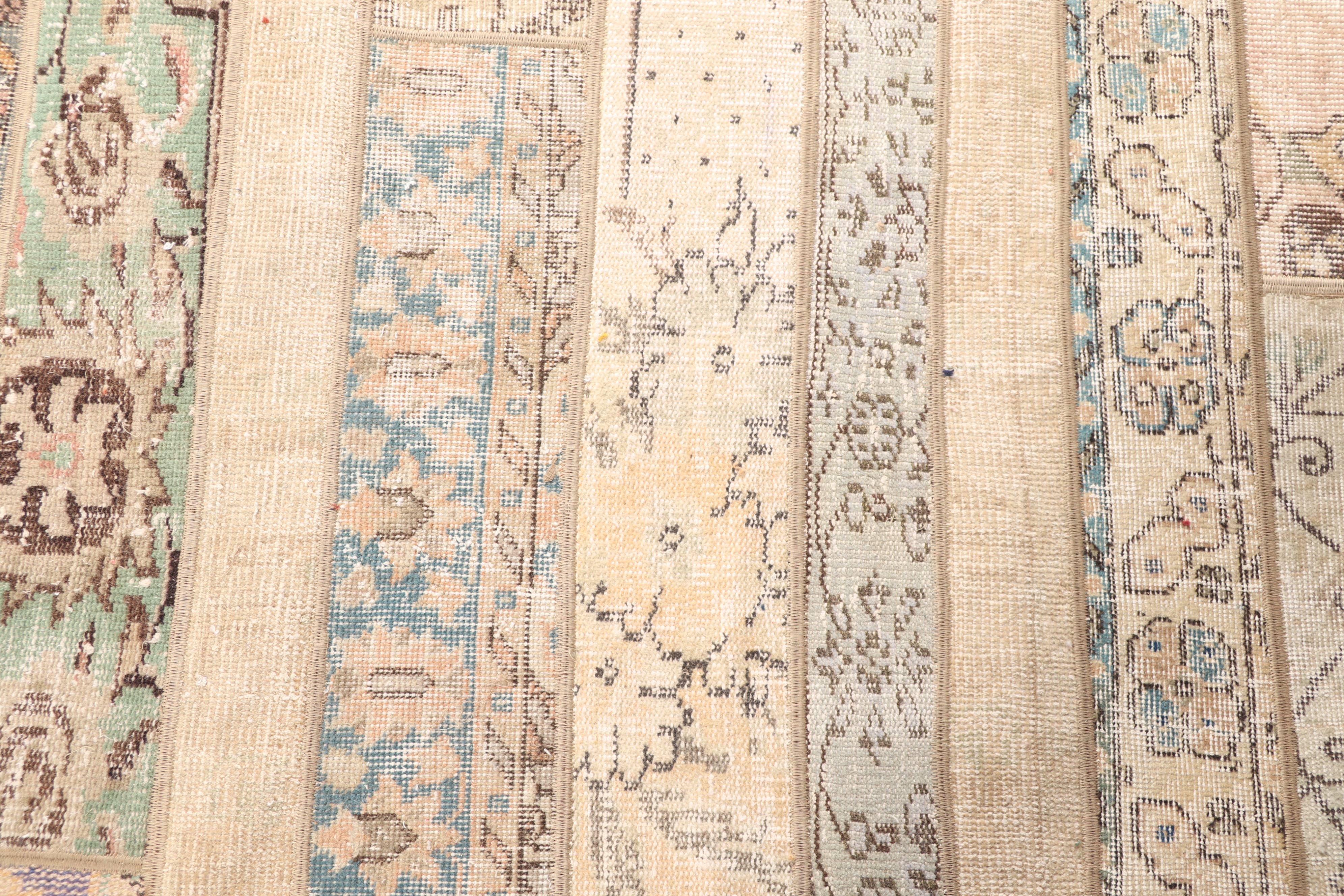 The Loom Wholesale - Wholesale Rug Pad - Turkish Patchwork Rug 2.8x8.3 ft, Beige Rainbow Geometric4