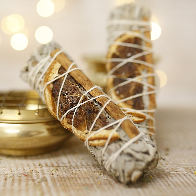 Ethike.eu - Wholesale Sage Bundle - Ruda, Naranja y Canela - Manojo de Sahumerio de 10 cm0