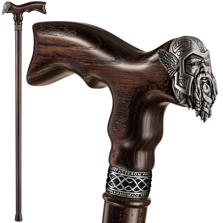 Viking Walking Cane for Men - Handmade Wood Walking Stick for wholesale by Asterom Canes