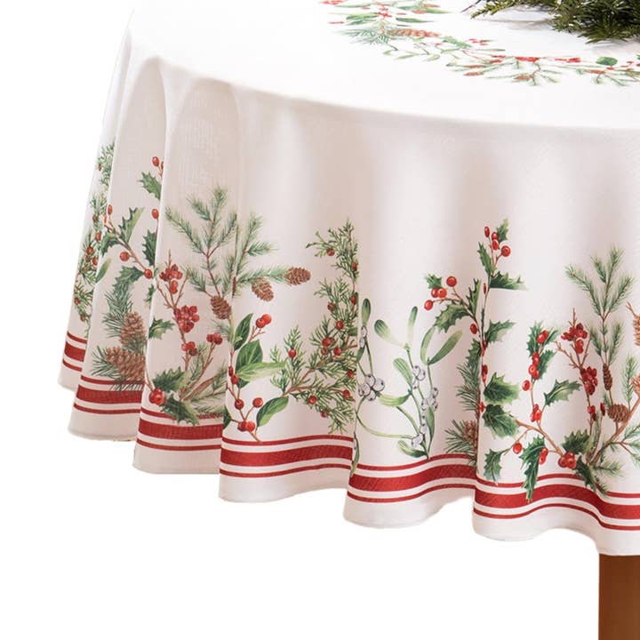 Threadmade Home - Wholesale Tablecloth - Winter Holiday Berry Christmas Tablecloth3