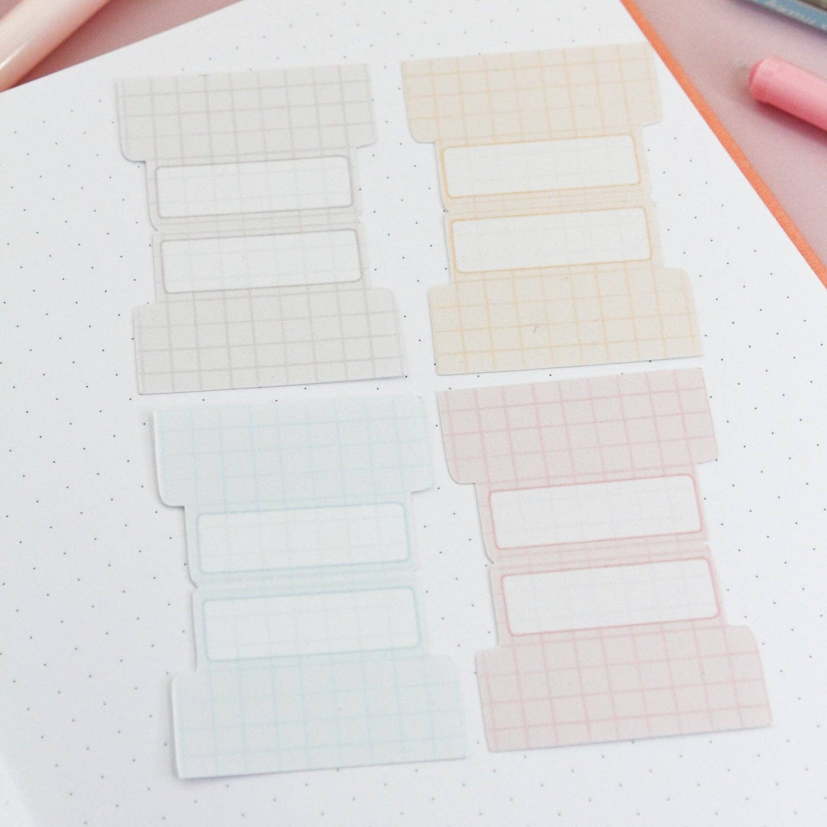 My Sweet Paper Card - Wholesale Sticker - Adhesive tabs - Pastel grid tab dividers8
