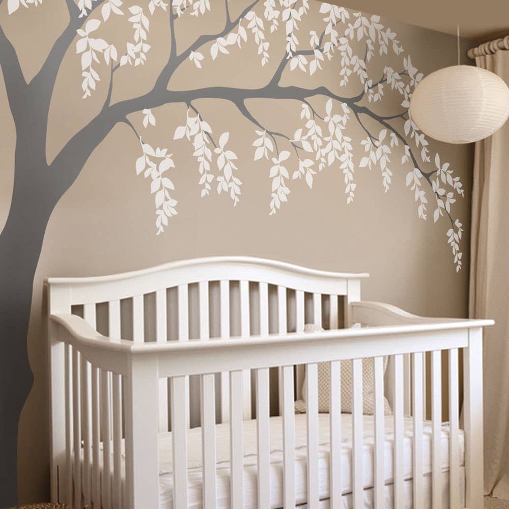 Simple Shapes - Wholesale Wall Decal/Stickers - Falling Leaves Weeping Willow Tree Decal2