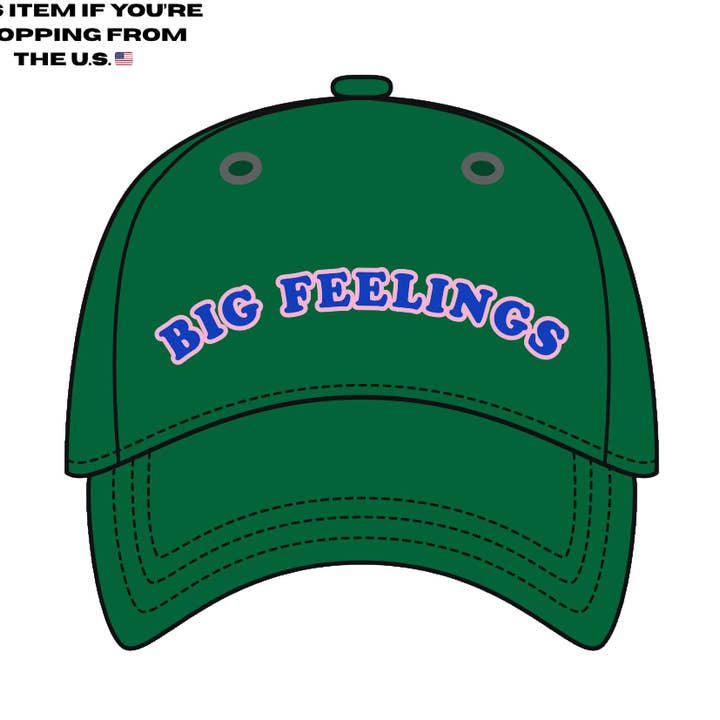 Big Feelings Baseball Dad Hat for wholesale by Party Mountain Paper co.