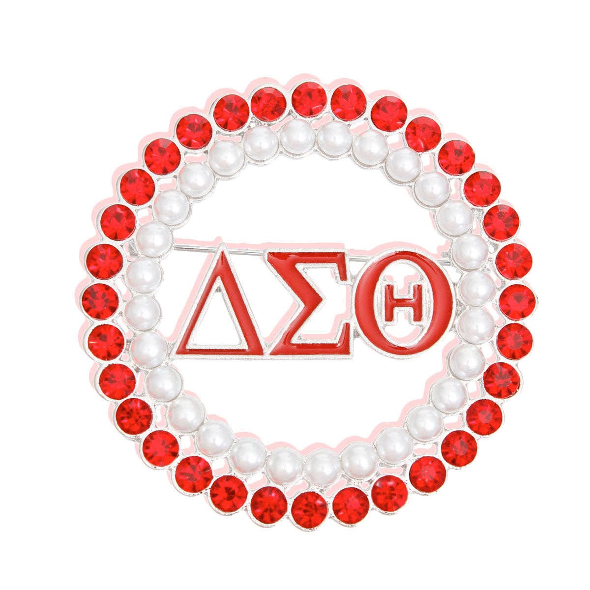 Rouge et Blanc Broche à épingle ronde delta rouge et blanche pour femme en vente sur Faire1