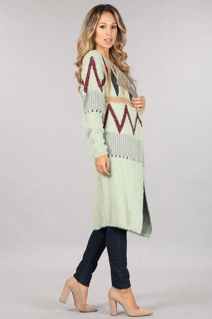 Oceanus Apparel – Engroshandel Cardigan - Dame – OUG80573 Tribal Cardigan Sweater1